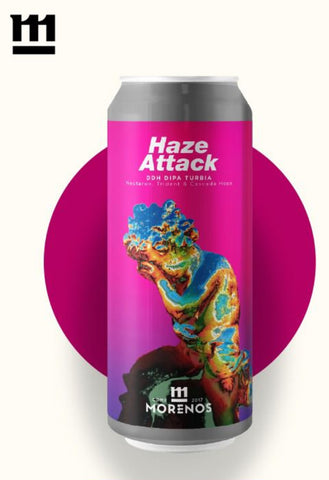 Cerveza Morenos - Haze Attack - DDH DIPA Turbia- 473 ml