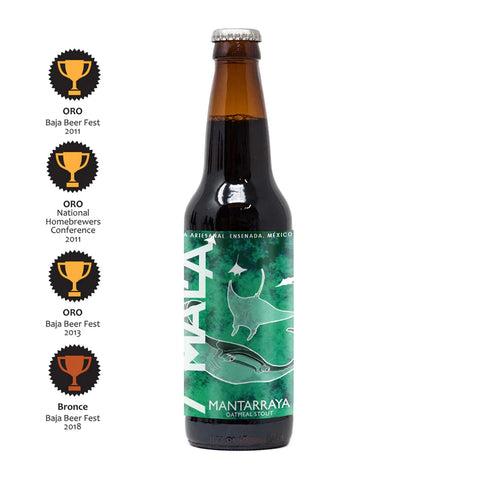 Cerveza Aguamala Mantarraya Oatmeal Stout botella 355 ml