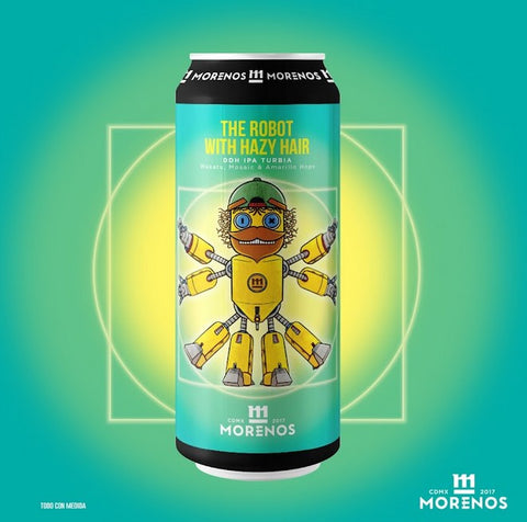 Cerveza Morenos The Robot with the Hazy Hair • DDH Ipa Turbia • 473 ml