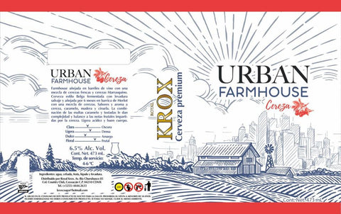 Cerveza Krox Urban Farmhouse Cereza 473 ml