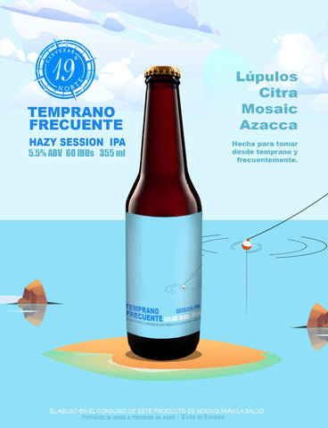 Cerveza 19 Norte Temprano Frecuente Hazy Session IPA 355 ml