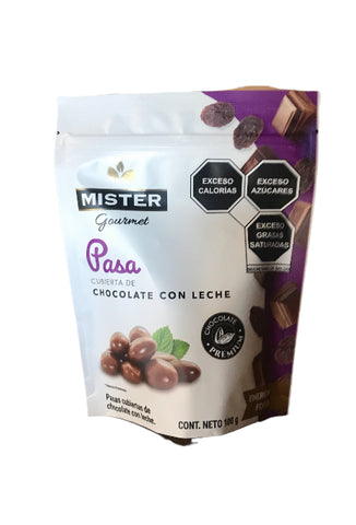 Pasa Cubierta de Chocolate con Leche Mister 100 g